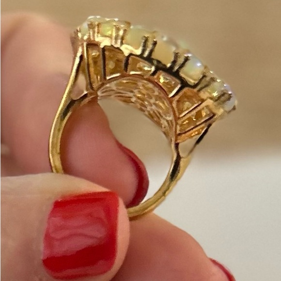 NWT JTV MULTICOLOR ETHIOPIAN OPAL RING 14K over Sterling Silver Size 7 - Picture 4 of 6